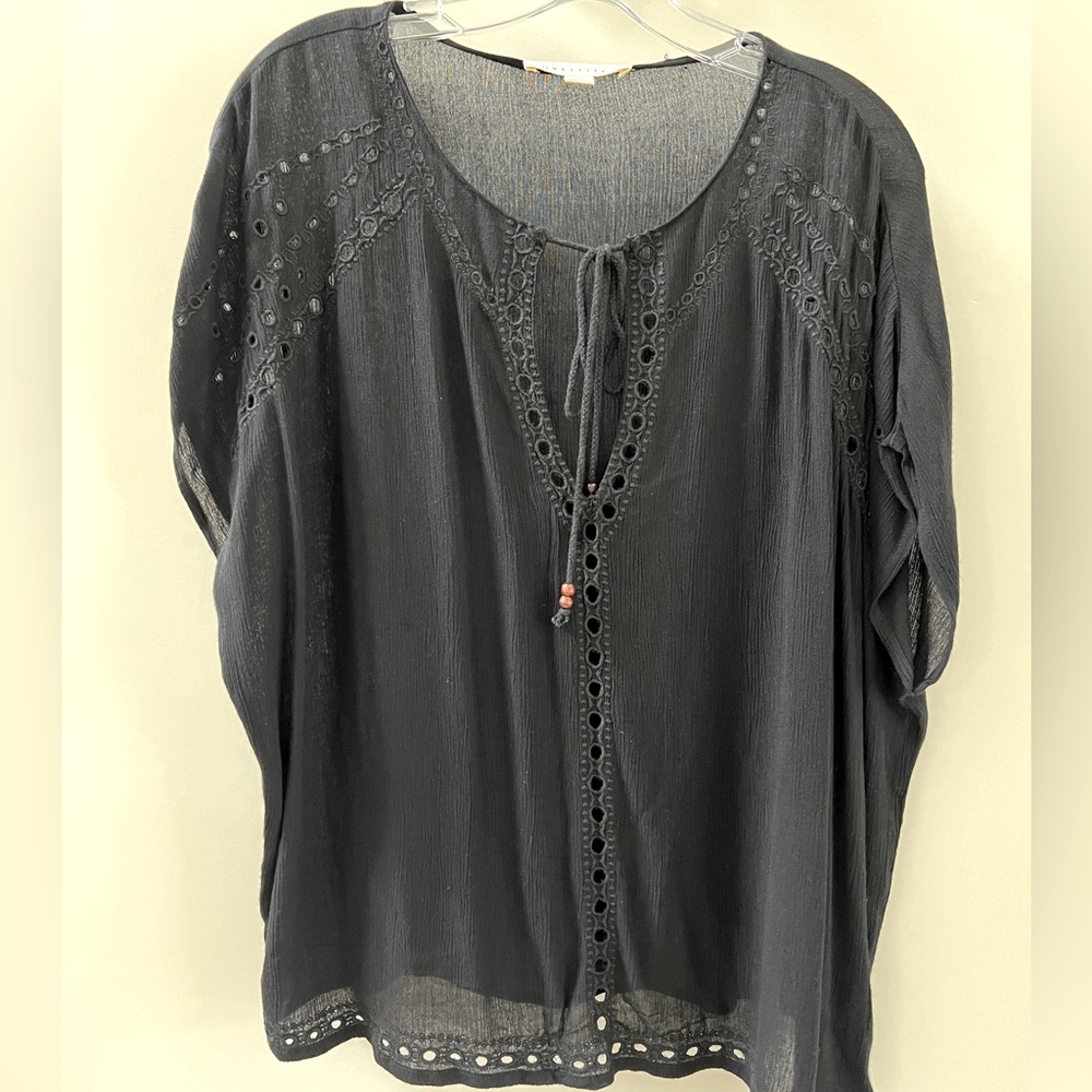 Black Lovestitch blouse, Medium
